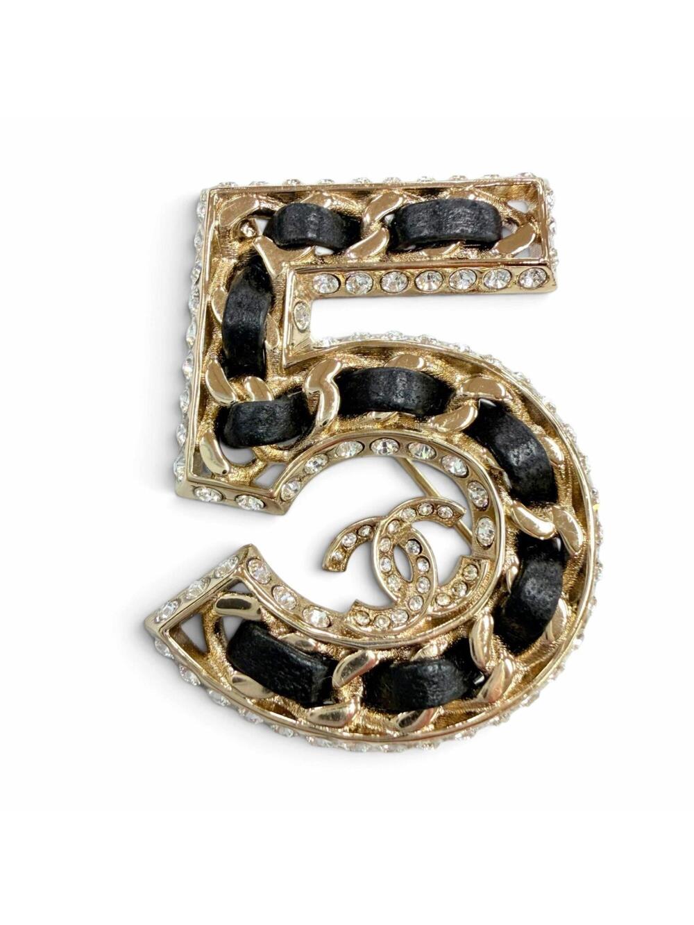 Chanel Cc Logo Brooch Gold-Tone Metal #371406C11B